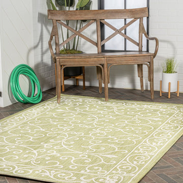 Charleston Vintage Filigree Textured Weave Indoor/outdoor Area Rug